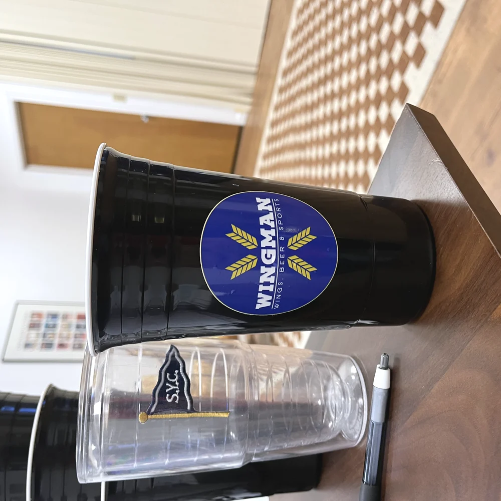 Printed drinkware cup